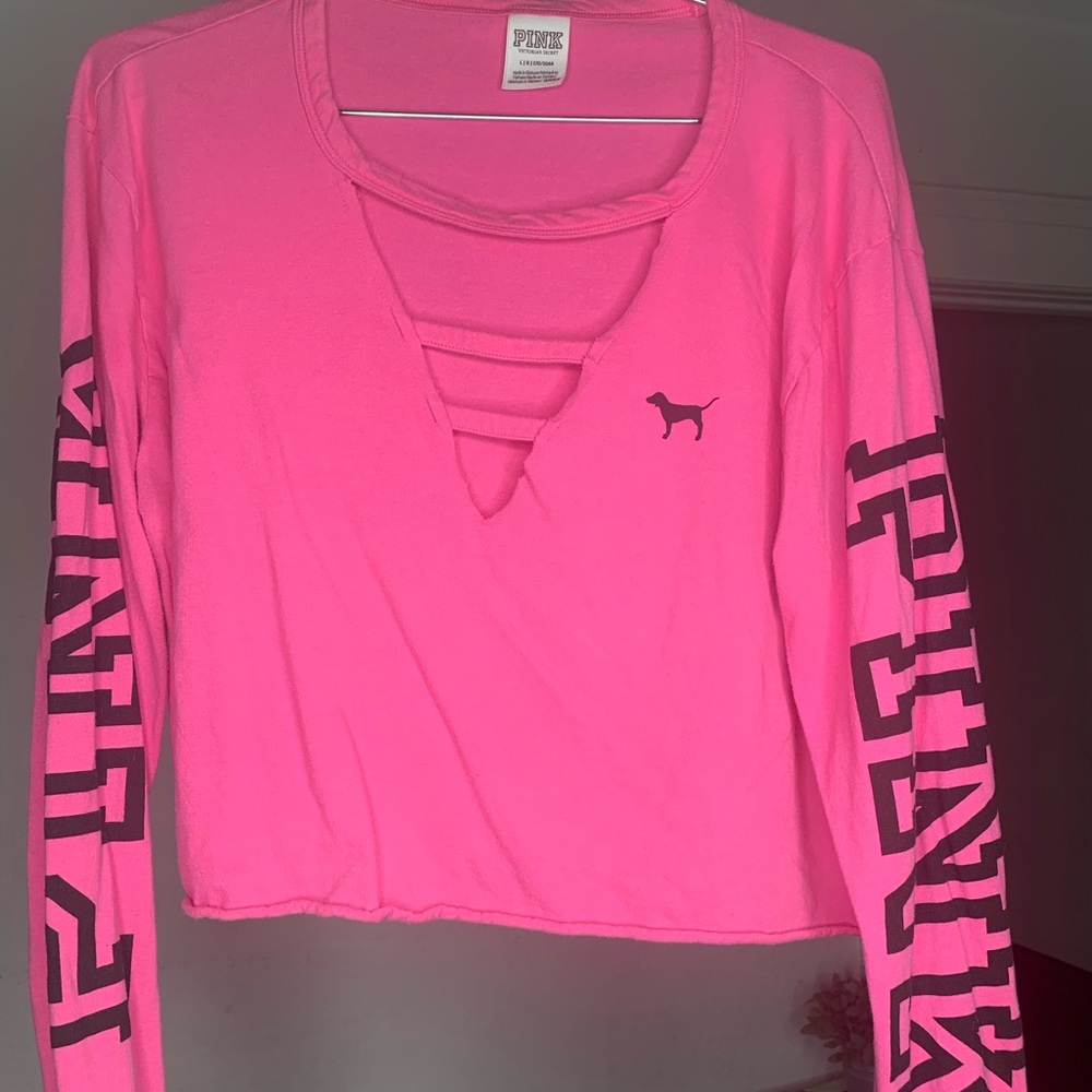 PINK Victoria’s Secret Long Sleeve Crop Top
